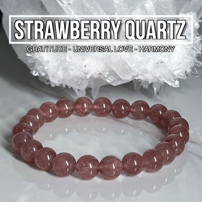 Strawberry Quartz Bracelet 8mm