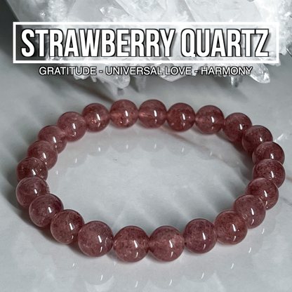 Strawberry Quartz Bracelet 8mm